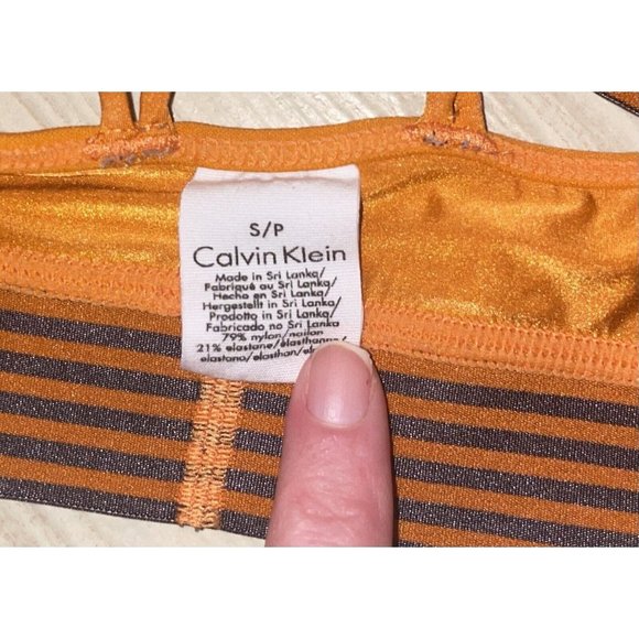 Calvin Klein QF1537 Microfiber Iron Strength Bralette WF Womens S Small Orange - Picture 5 of 6